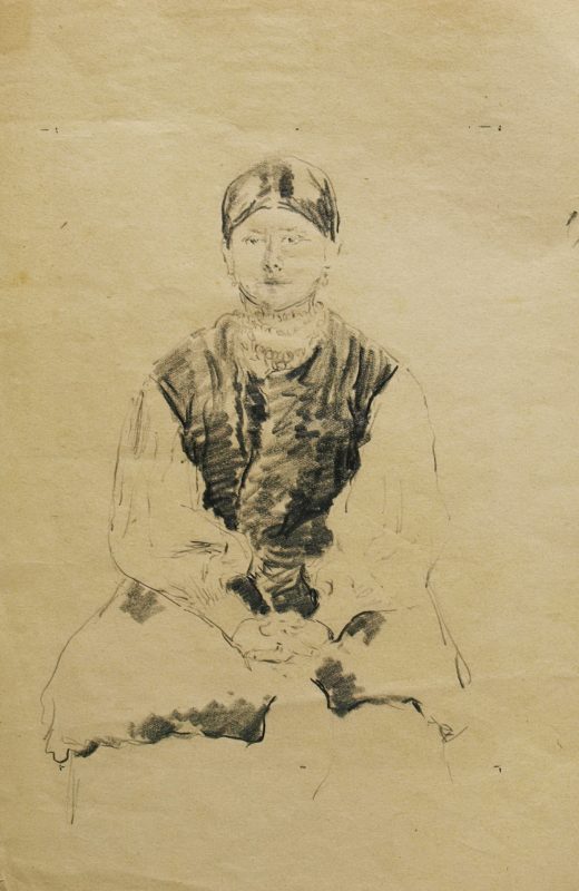 Малявин Филипп Андреевич (1869-1940) Портрет девочки. Рисунок
